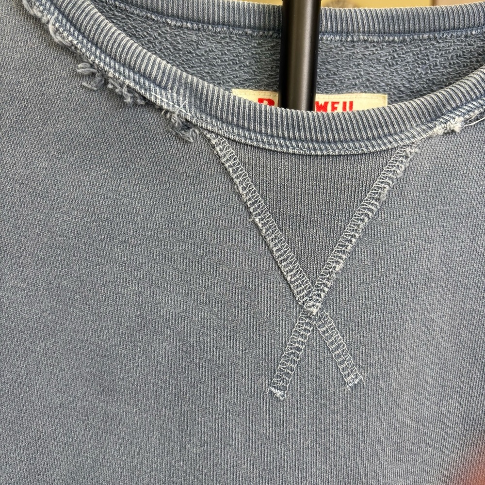 Birdwell Beach Britches Distressed Dusty Blue Crewneck Pocket Sweatshirt Men XXL - Picture 7 of 9